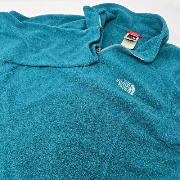 The North Face 1/4‎ Zip Pull Over Fleece Shirt Jacket Medium Women's Green - Picture 3 of 8